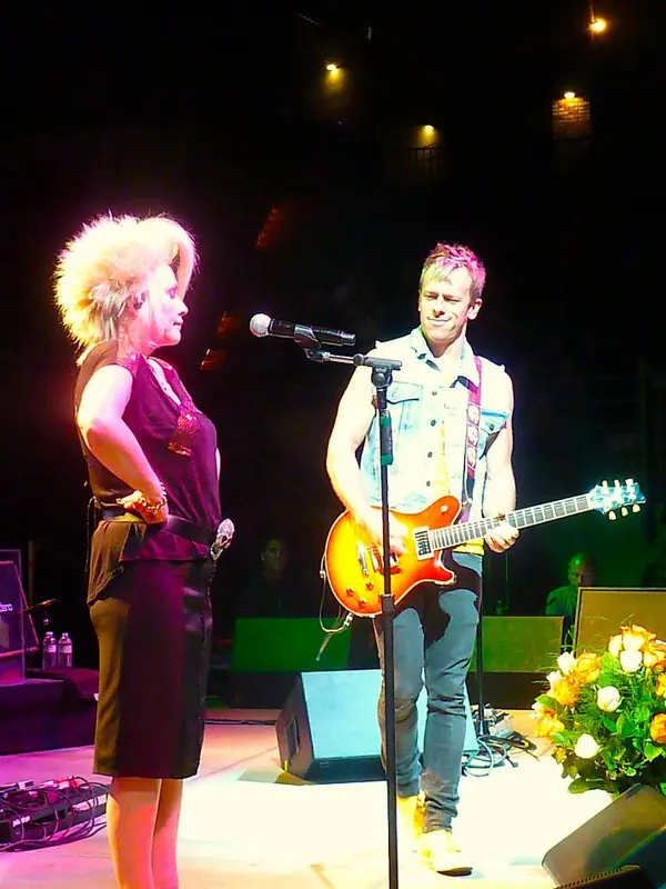 Tommy on stage with Debbie Harry of Blondie